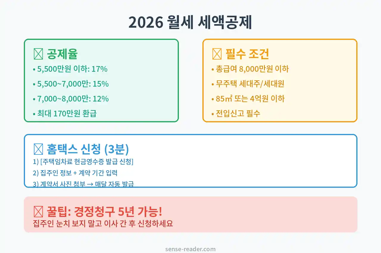 월세 세액공제 받는법 요약 인포그래픽