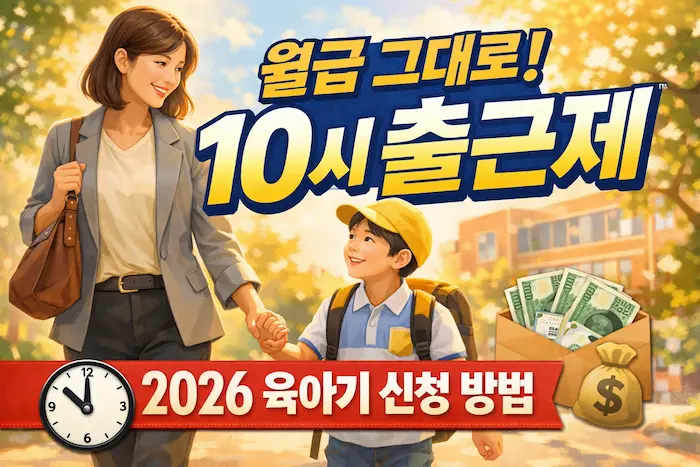 육아기 10시 출근제 신청 방법 - 월급 그대로 1시간 단축, 월 30만 원 지원