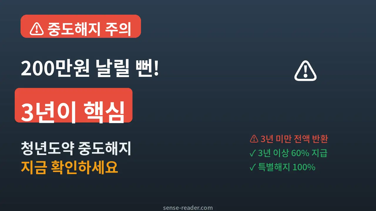 청년 도약 계좌 중도해지 불이익 썸네일