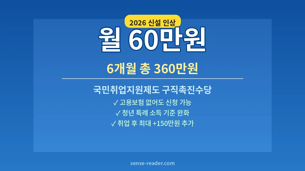국민취업지원제도 구직촉진수당 월 60만원 신청